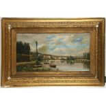 A 19th Century oil on canvas, riverscape of the Se