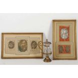 Two framed set of Italian, engraved, devotional pl