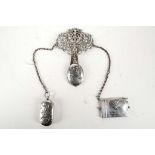 A silver chatelaine by various continental makers