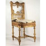 A pair of French Empire salon chairs, giltwood, wi