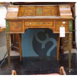 An attractive small Edwardian satinwood, floral pa