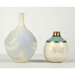 MARY RICH, two studio pottery porcelain vases, (13