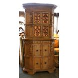 A 19th Century, continental walnut side cabinet, t