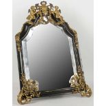 A French strut mirror, Napoleon III, bronze surmou