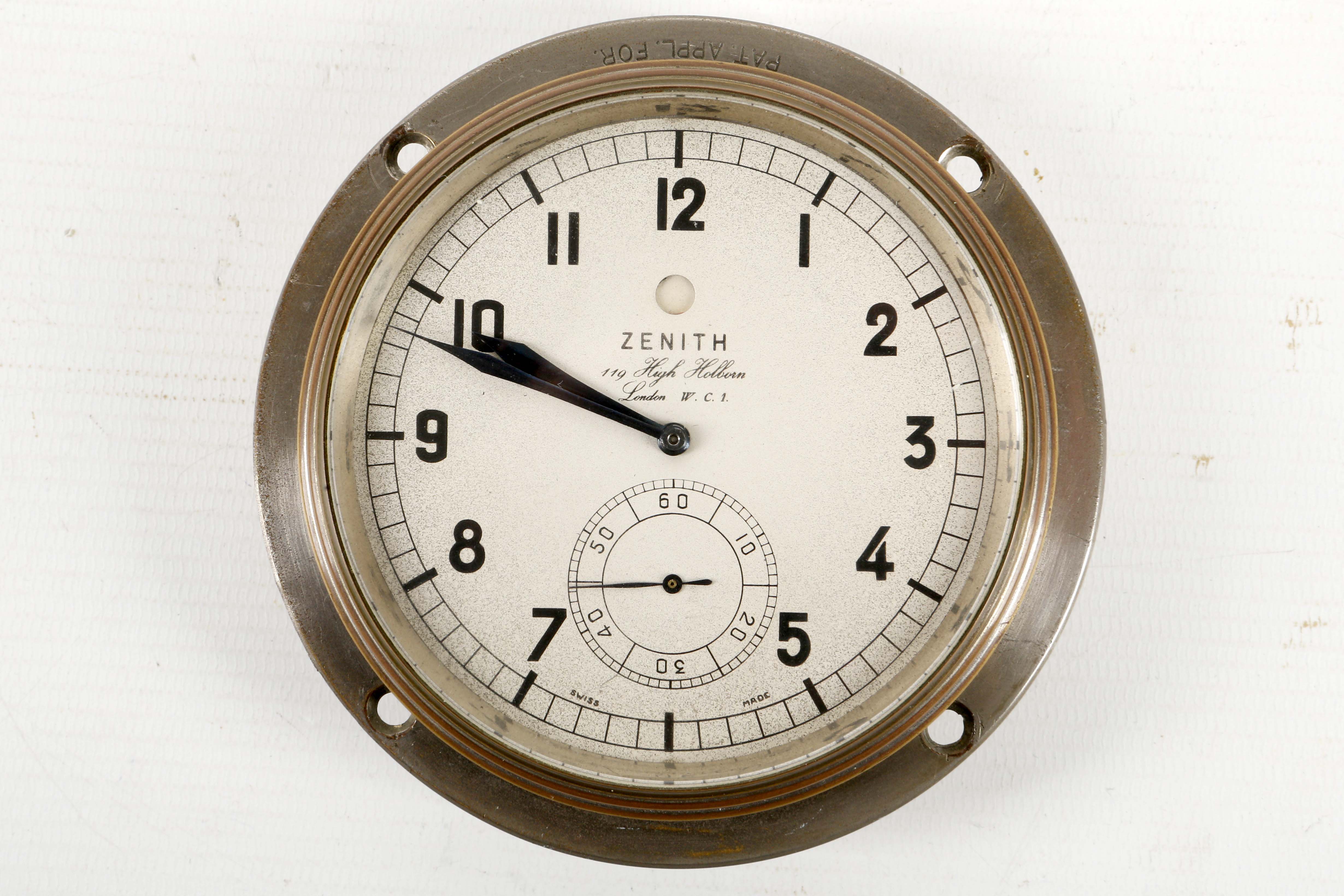 A vintage, Zenith Dash clock, with Arabic chapter,