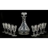 An early Edwardian crystal cut glass cordial set,