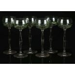 THERESIENTHAL BOHEMIA, set of six hock glasses, c.