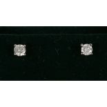 18ct White gold diamond studs, 31 points