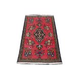 Tabriz rug prayer mat, floral running border, flor
