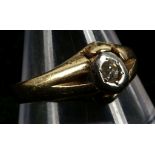 A high ct gold and diamond set gypsy ring, diamond