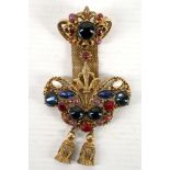 An Italian dress brooch, central fleur de lys and