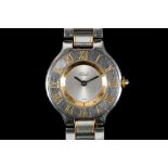 A ladies Cartier '21' wristwatch in two tone stain