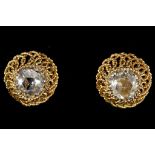 A pair of high ct gold and Dutch rose cut diamond