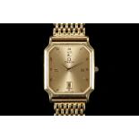 A gent's 18ct gold Omega dress watch, with gilt di