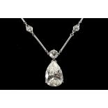 A fine platinum and diamond pendant necklace, the