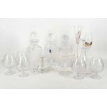 Royal Stuart, Royal Doulton and Dartington decanters and other glassware