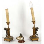 A pair of late 19th Century, French bronze and gil