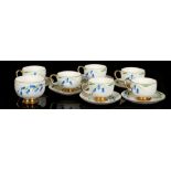 A rare, Art Deco, Carlton ware set of six cups and