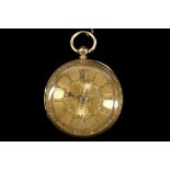 A 19th Century 18ct gold cased open faced pocket w