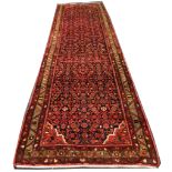 Persian Hamadan runner, 4.04m x 1.22m, condition r