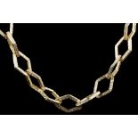 An 18ct gold fancy jailer's link neck chain, havin