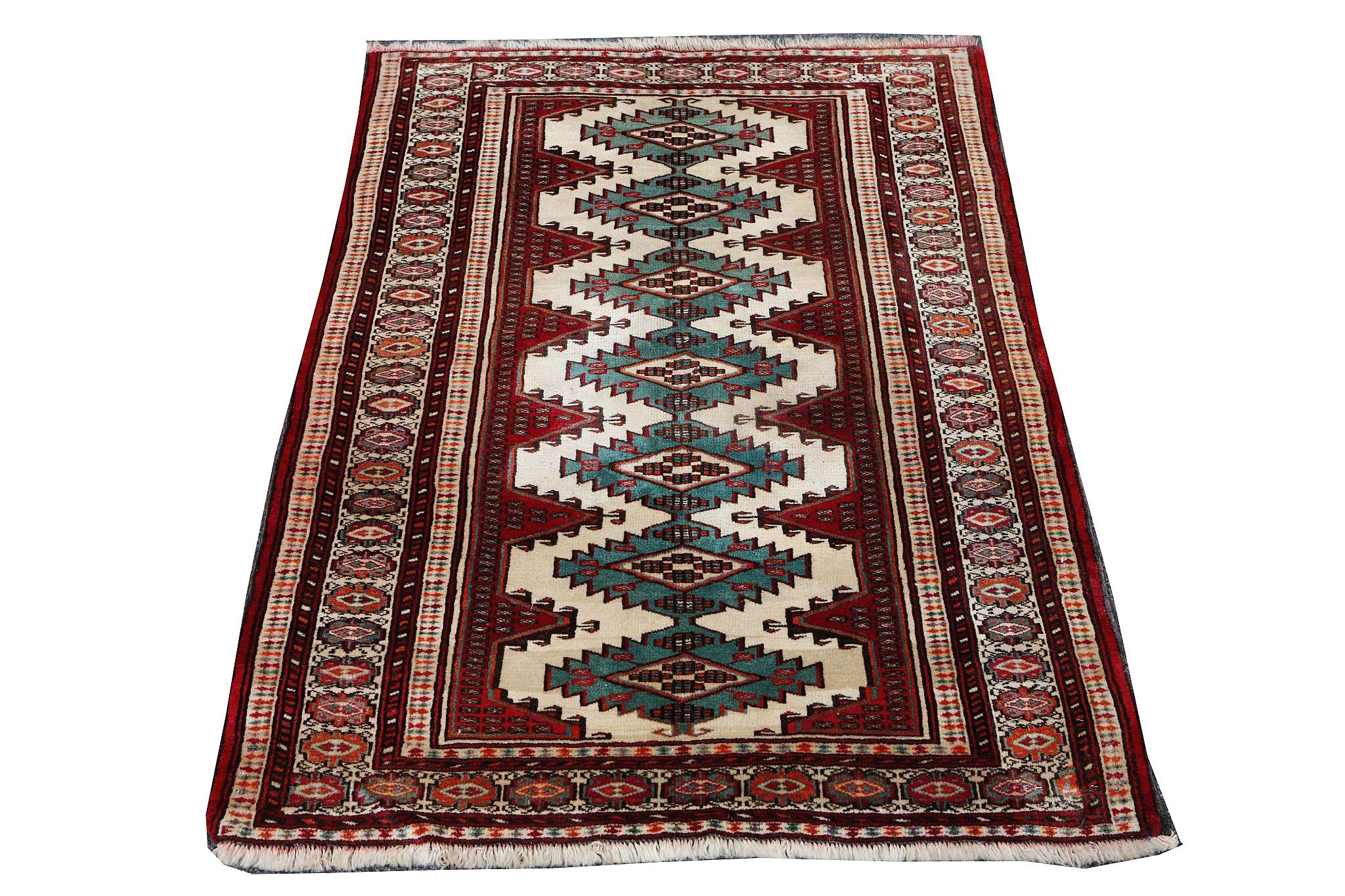 Persian Turkoman rug, 1.30m x 1.00m, condition rat