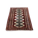 Persian Turkoman rug, 1.30m x 1.00m, condition rat
