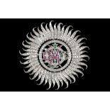 A high carat white gold ceremonial sash medallion,