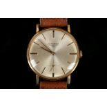 A gent's 1960's, 18ct gold 'Longines' dress watch,