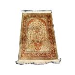 Turkish silk Hereke rug, 1.00m x 0.67m, condition