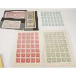 China, three imperf sheets of Chinese stamps to in