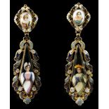 A pair of late 19th Century gilt metal and enamel