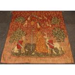 A wall hanging tapestry, study of a 17th Century w