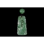 A Chinese carved jade lozenge pendant, with pierce