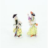 A pair of Meissen miniature figures, 20t