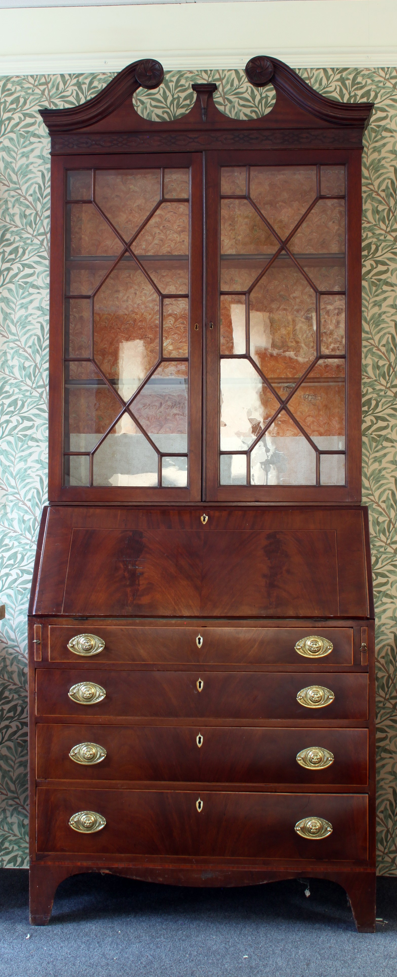 A 19th Century mahogany bureau bookcase,