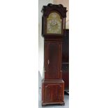 An oak and mahogany cased longcase clock