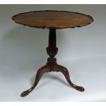 A George III mahogany tripod table, the