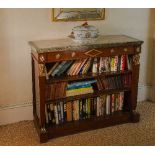 A Regency open bookcase, the alabaster a