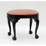 A George II style mahogany stool, of ova