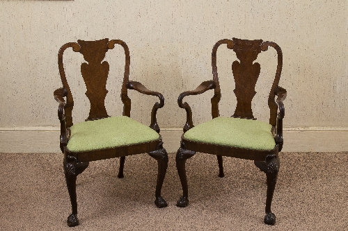 A set of eight George II walnut dining c - Image 2 of 2