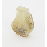 A Chinese jade vase, Qing dynasty, of pe