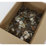 A collection of copper coinage and thrup