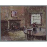 K Linder/Dining Room/signed/gouache, 26c