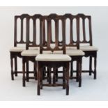 A set of six French fruitwood dining cha