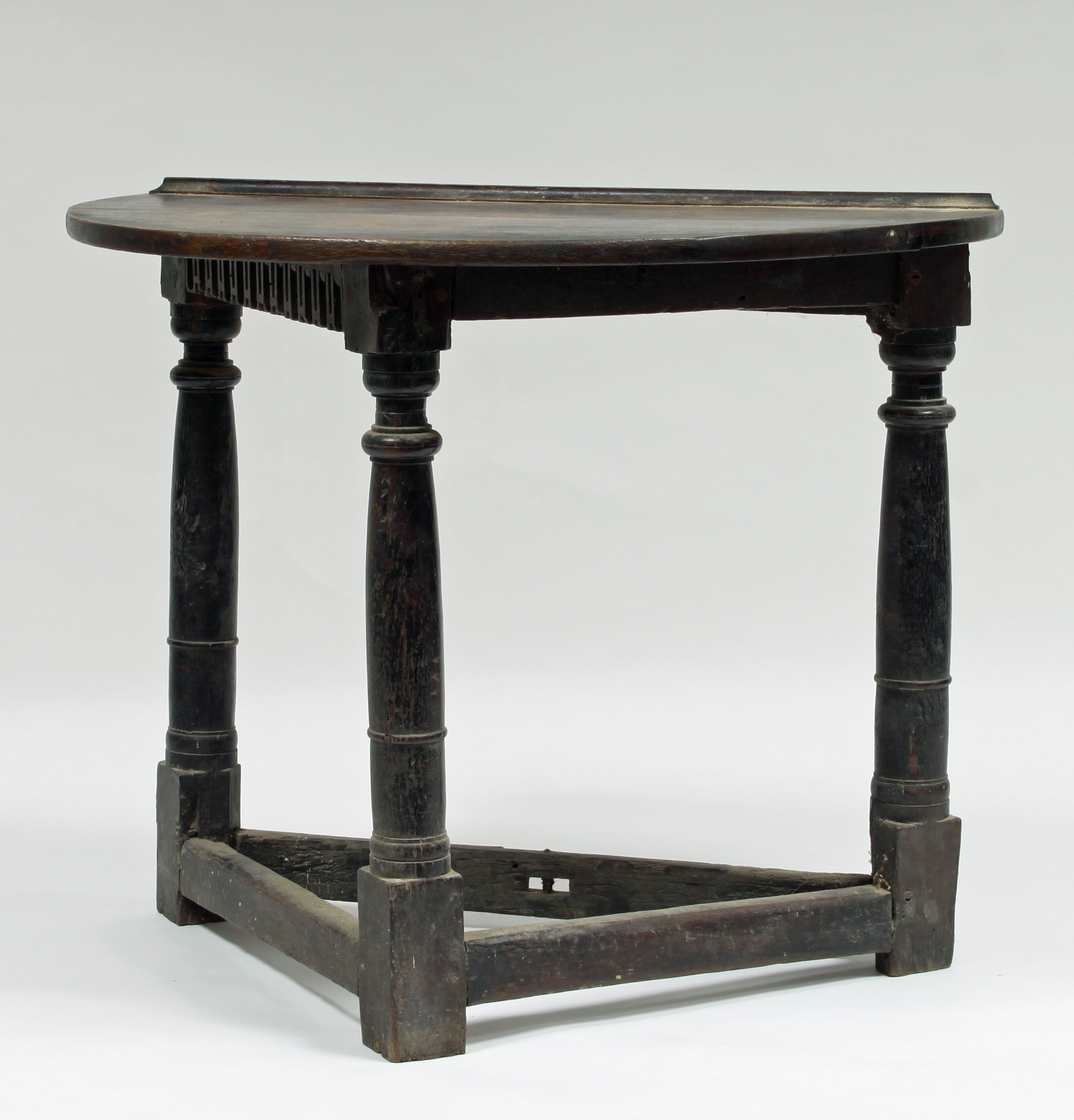 A 17th Century oak credence table with l