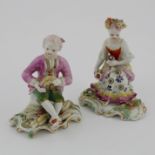 Two Derby figures emblematic of Spring and Autumn, circa 1758-1760, Spring modelled as a seated