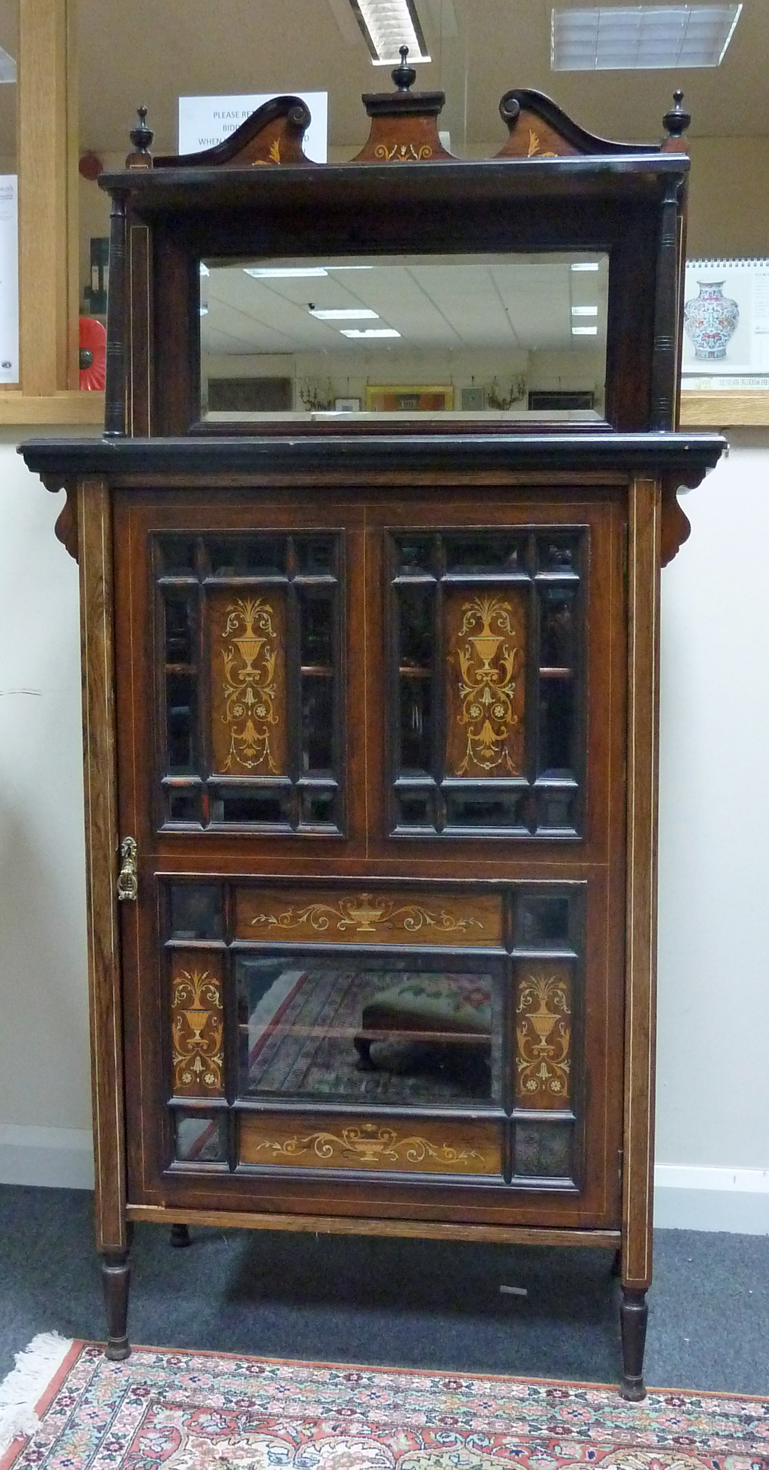 An Edwardian rosewood and inlaid music c