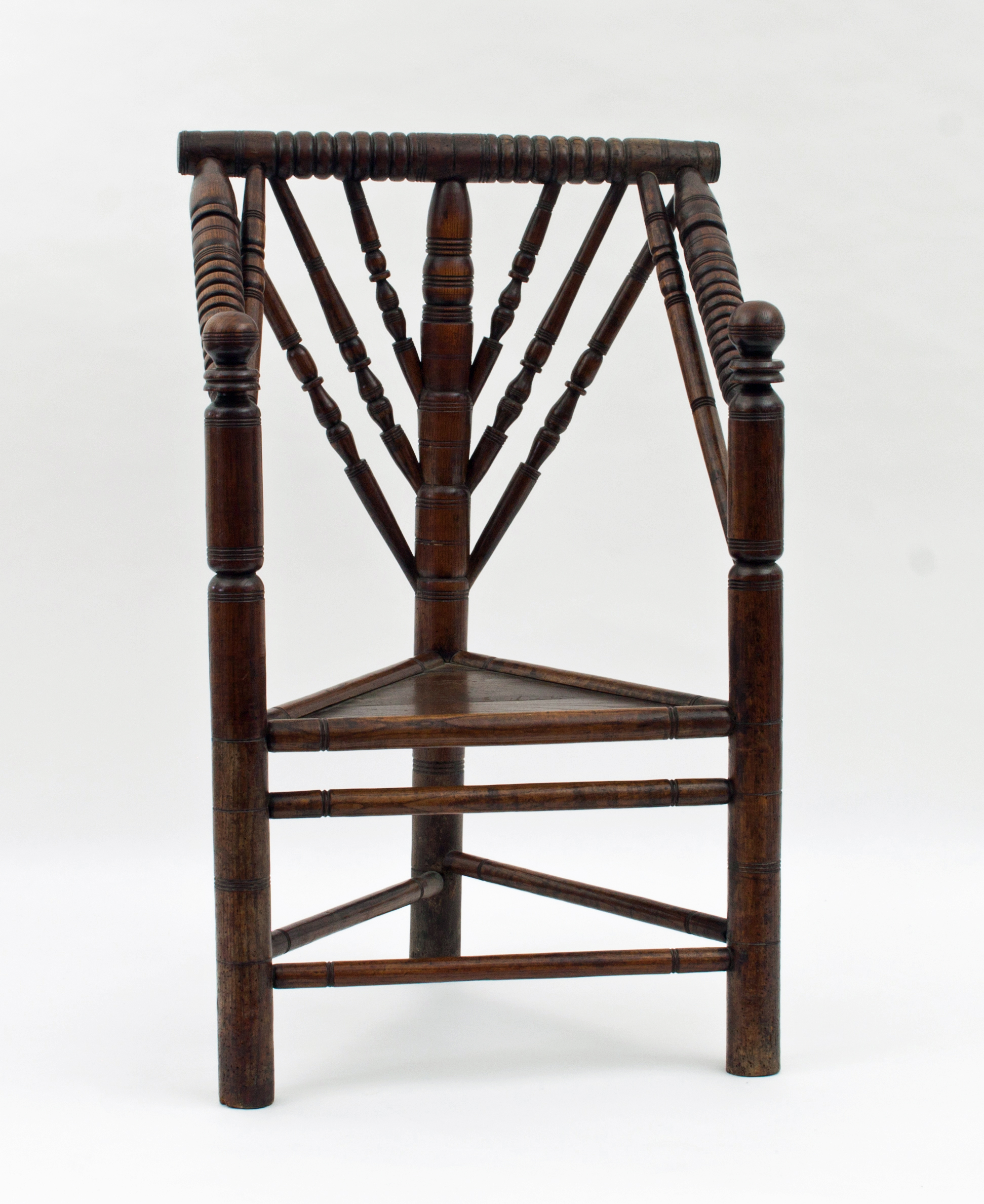 A turner's oak chair, circa 1700, with t