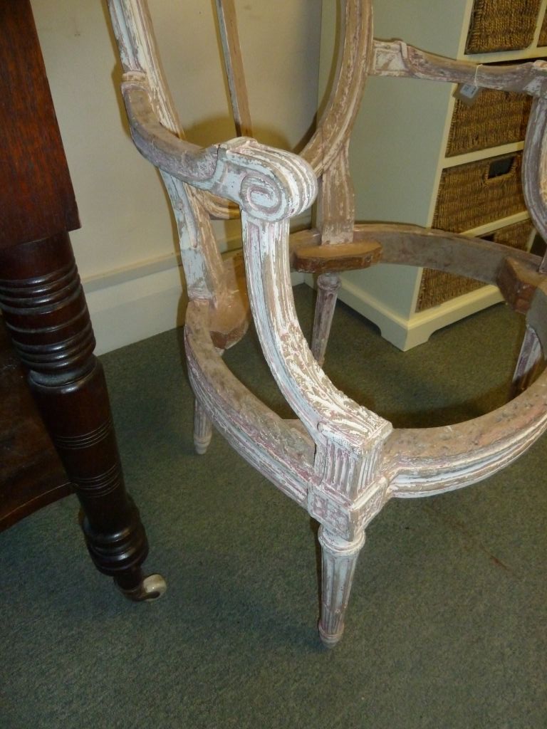 A George III open armchair with oval back (frame only) Condition Report: The chair is 18th Century - Image 2 of 2